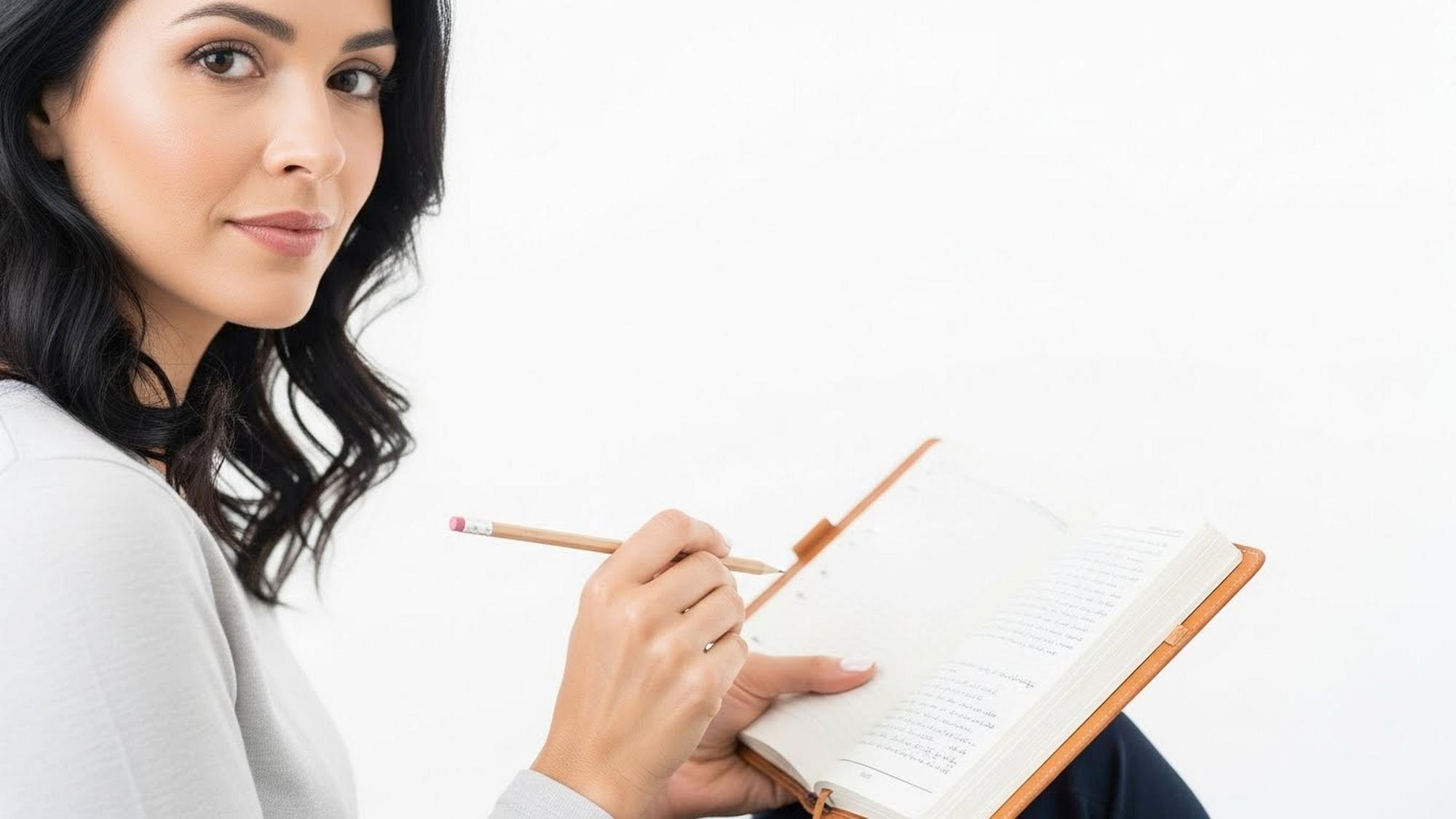 Participant taking notes in a seminar